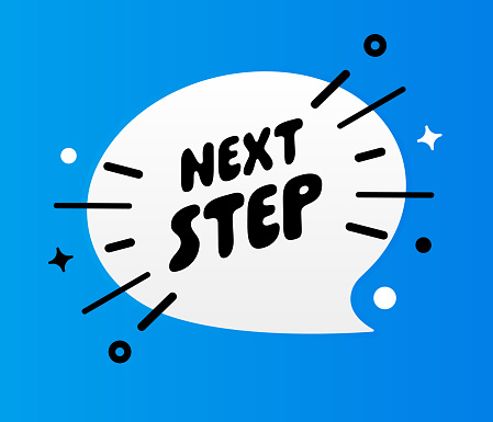 Next Session Sticker Speech Bubble Sticker Design For Next Step Stock Illustration ...