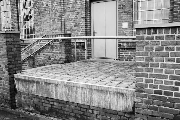 staircase on an industrial brick building