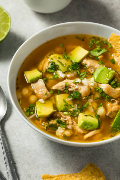 istock Homemade Mexican Chicken Pozole Soup 2149141459