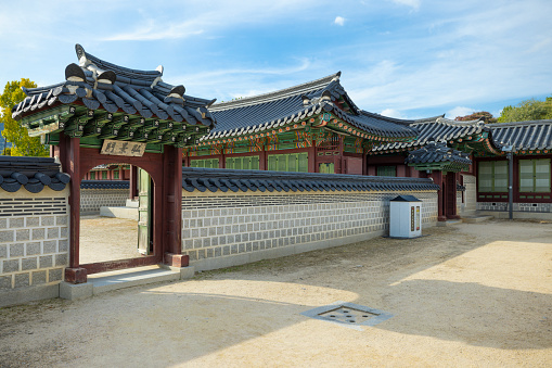 part of the gyeongbokgung palace in seoul, south korea