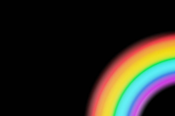 istock Playful rainbow overlay effect on black background. Colorful, blurred stripes. Color gradient, modern style. Multicolor filter. 3D render. 2149145148