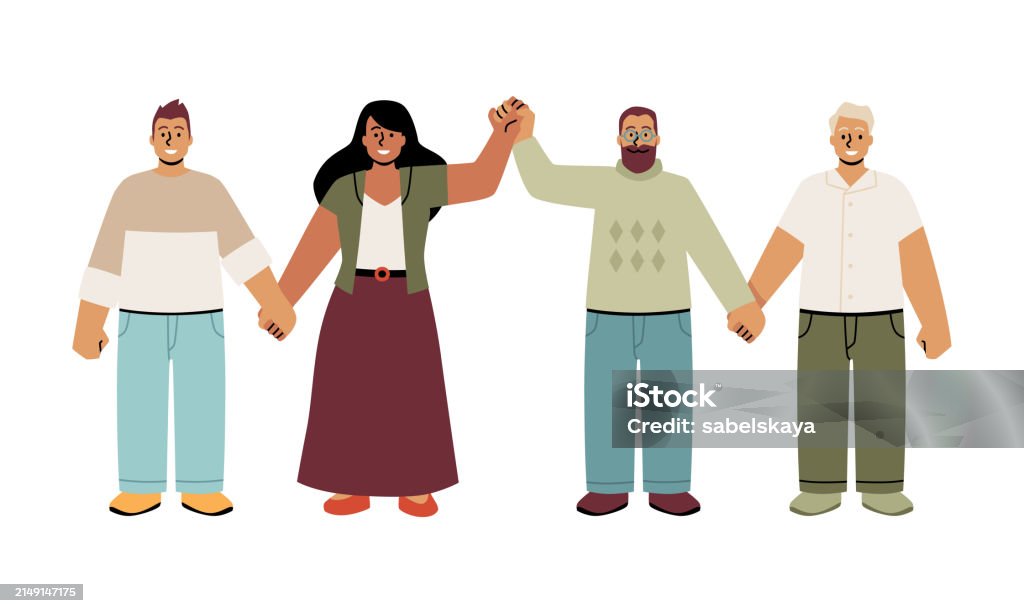 Community Unity Chain Human Chain Of Unity Vector Illustration Stock Illustration - Download ...