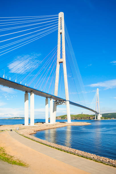 istock Russky Russian Bridge in Vladivostok 2149154219