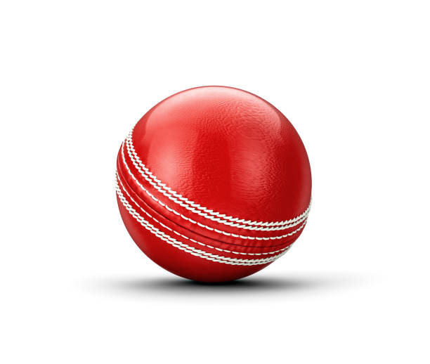 istock 3D Shiny New Test Match Leather Stitched Cricket Ball On White Background 3D Illustration 2149156572