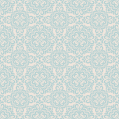 Damask floral background, simple decoration art, ceramic tile seamless pattern, mandala background for textile, fabric