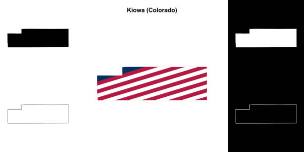 Kiowa County (Colorado) outline map set Kiowa County (Colorado) outline map set kiowa stock illustrations
