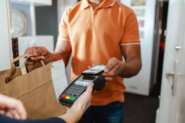 istock Contactless mobile payment at the doorway 2149159715