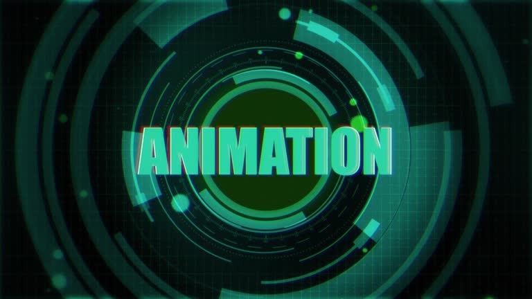 Animation Text On Futuristic Cyberspace Background