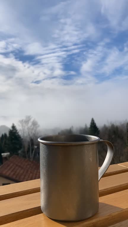 Hot drink on the balcony