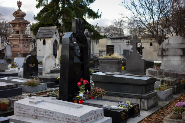 A grave Symon Petliura on Montparnasse Cemetery. He was the Supreme Commander of the Ukrainian People's Army and led the Ukrainian People's Republic during the Ukrainian War of Independence 1918-1919.