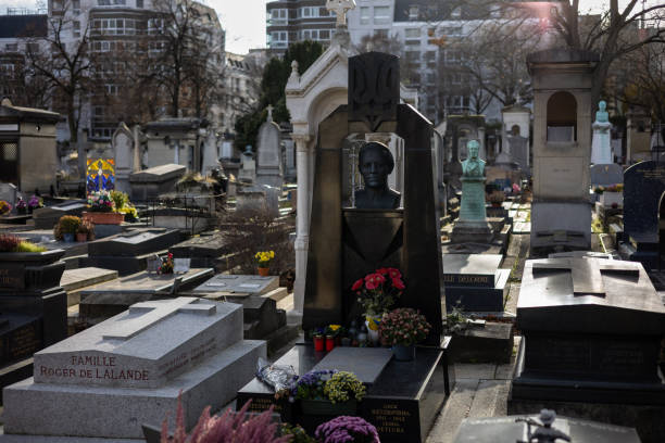 A grave Symon Petliura on Montparnasse Cemetery. He was the Supreme Commander of the Ukrainian People's Army and led the Ukrainian People's Republic during the Ukrainian War of Independence 1918-1919.