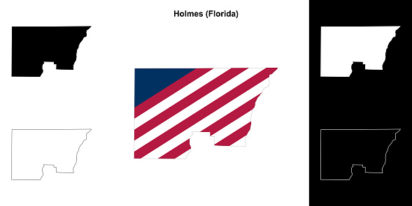 Holmes County (Florida) outline map set