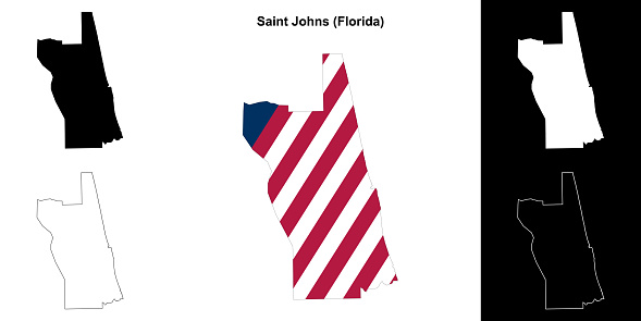 Saint Johns County (Florida) outline map set