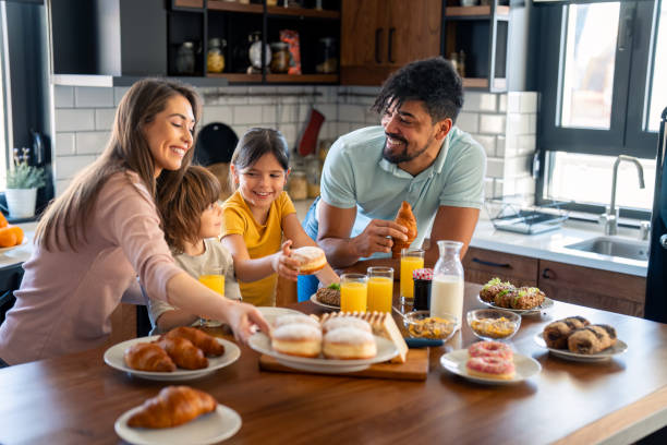 Cheerful family moments at home