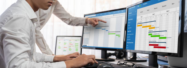 istock Business people planning time and deadline for company task. Trailblazing 2149165813