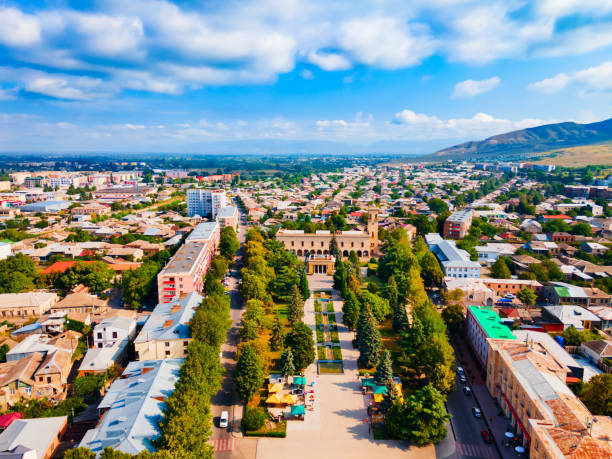 istock Gori town aerial panoramic view, Georgia 2149168795