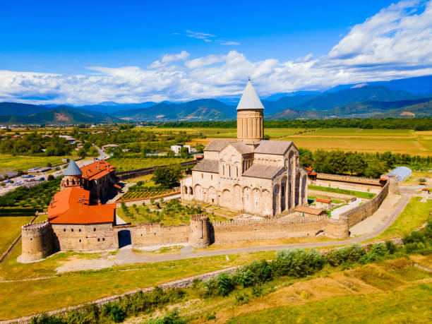 istock Alaverdi Monastery aerial panoramic view in Kakheti, Georgia 2149168855