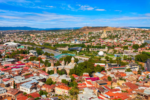 istock Tbilisi old town aerial panoramic view 2149168884