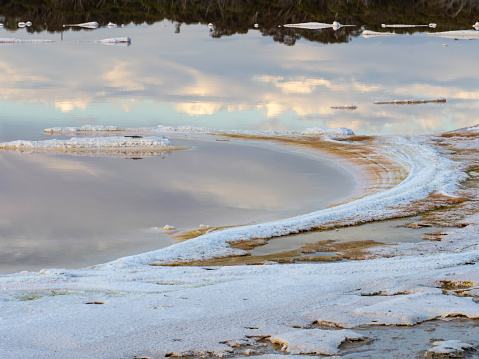 Abstract lake edge of the Pink Salt Lake at Dimboola rural Victoria