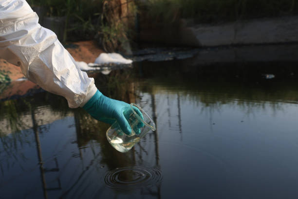 istock Scientists or Environmental staff collect samples of wastewater from factories, Pollution of ecology and environment concept 2149175611