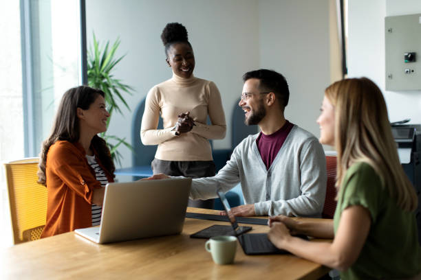 istock Business team in the office having meeting 2149176452