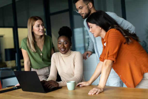 istock Business team in the office having meeting 2149176524