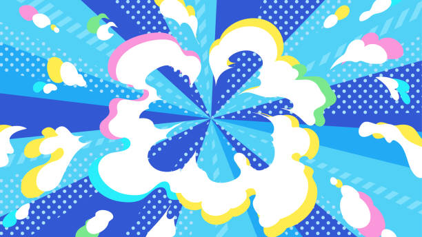 water effect Vector illustration of an effect where water spreads from the center blue ink splatter stock illustrations