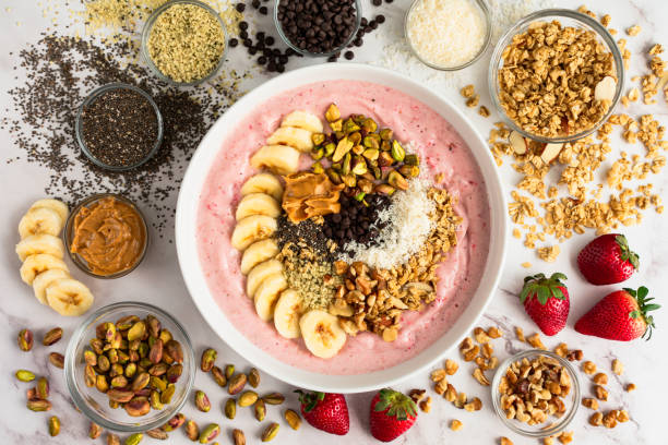 istock Strawberry Smoothie Bowl Loaded with Healthy Toppings 2149178575