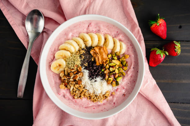 istock Strawberry Smoothie Bowl Loaded with Healthy Toppings 2149178611