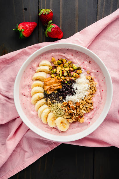 istock Strawberry Smoothie Bowl Loaded with Healthy Toppings 2149178618