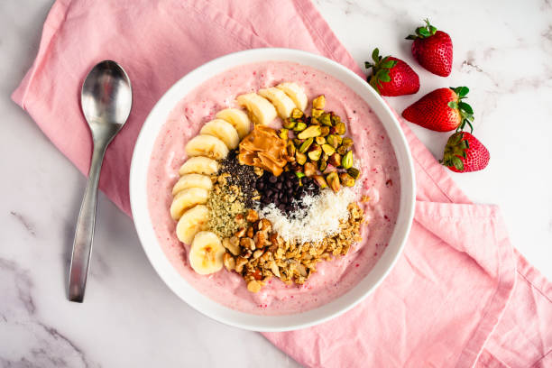 istock Strawberry Smoothie Bowl Loaded with Healthy Toppings 2149178627