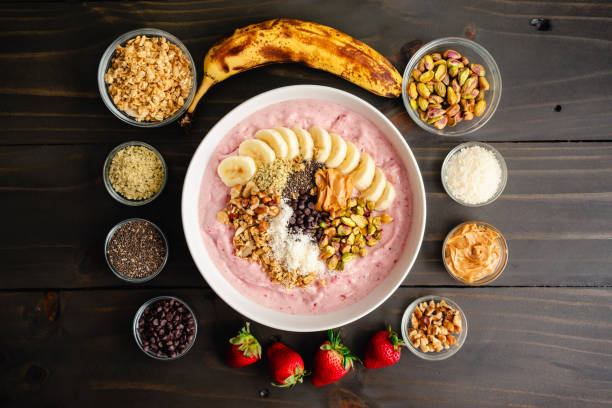 istock Strawberry Smoothie Bowl Loaded with Healthy Toppings 2149178633