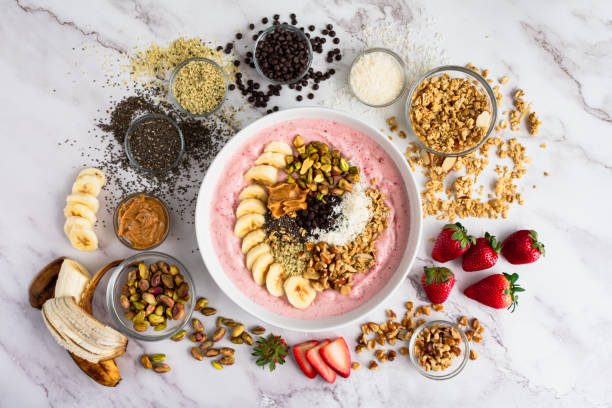 Strawberry Smoothie Bowl Loaded with Healthy Toppings