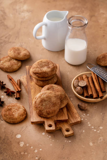 istock Homemade snickerdoodle cookies served with milk 2149179076