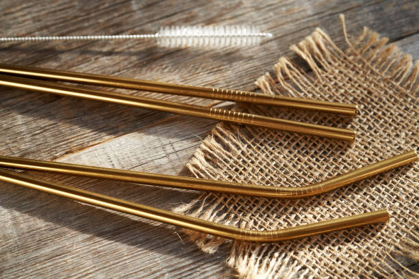 istock Ecological metal drinking straws with a brush 2149179704