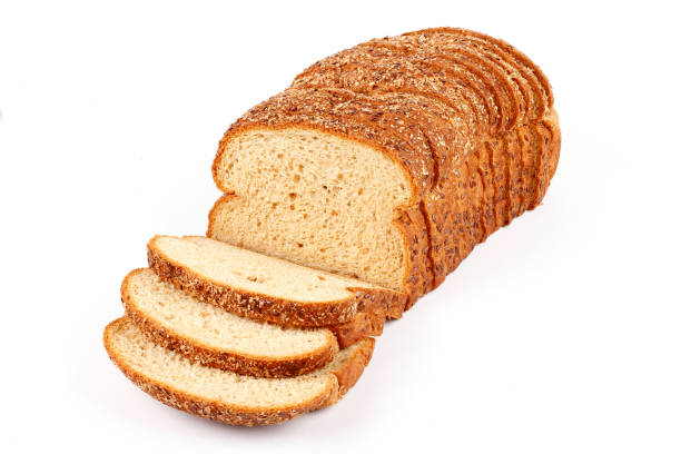 istock whole wheat bread with sliced grains and seeds isolated on white background 2149179919