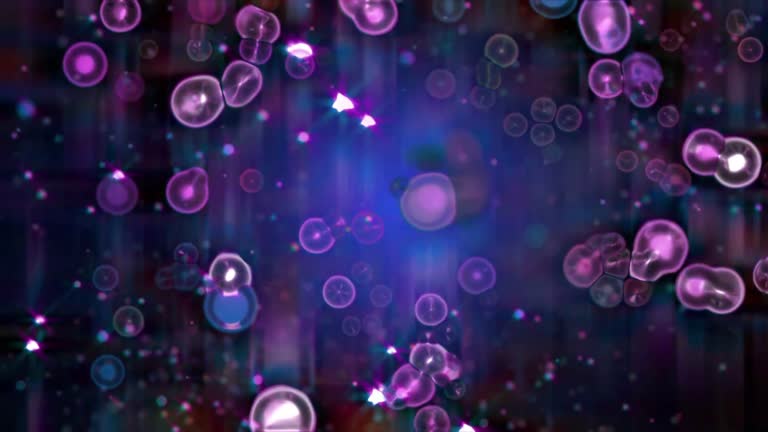 4k Purple Glowing Cells Motion Background