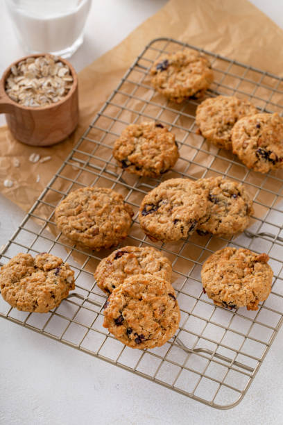 istock Healthy breakfast cookies with oats and dry cranberry 2149187716