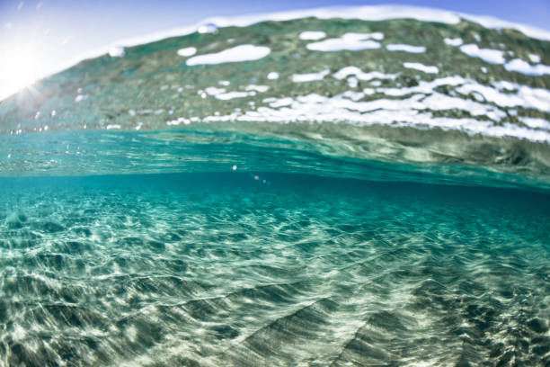 istock Rippled sand with aqua crystal clear ocean water 2149189665