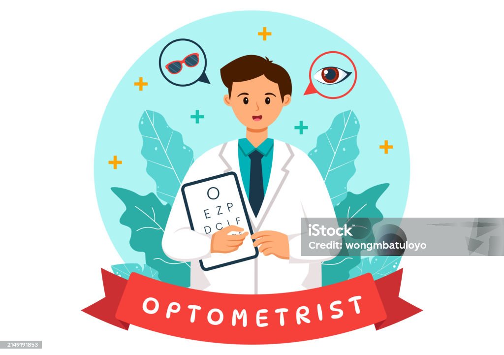 Optometry Draw Optometrist Vector Illustration With Ophthalmologist Checks Patient ...