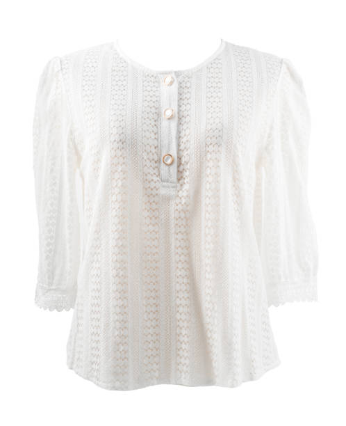 Women's lace shirt isolated on white background.