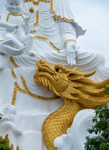 Motifs and statues at Nam Hai mother pagoda, Tien Giang province