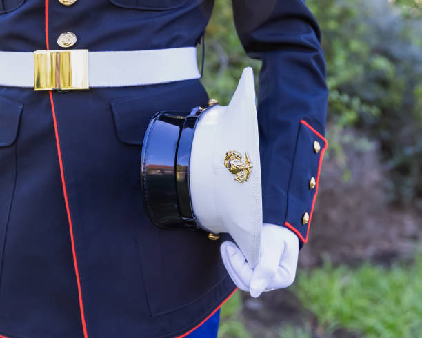 istock Close up of US Marine uniform 2149194013