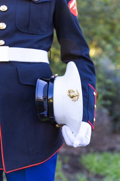 istock Close up of US Marine uniform 2149194014