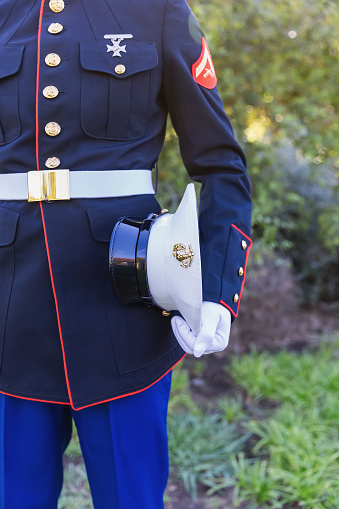 Close up of Marine's uniform