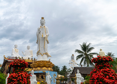 Giant Guan Yin Buddha statue at Nam Hai mother pagoda, Tien Giang province