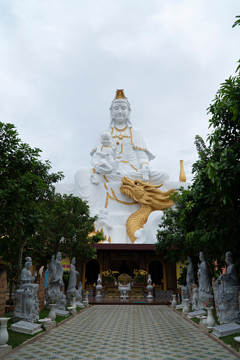 Giant Guan Yin Buddha statue at Nam Hai mother pagoda, Tien Giang province