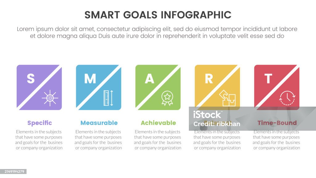 Metas Acronimo Vetores de Infográfico Da Estrutura De Definição De Metas Smart Com ...