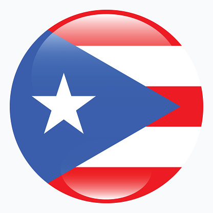 Puerto Rico flag. Puerto Rican circle flag. Puerto Rico circle icon flag. Button flag icon. Standard color. Computer illustration. Digital illustration. Vector illustration.