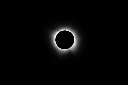 Sequence of Solar Eclipse from 1st Contact of moon passing the sun, 2nd contact Diamond RIng to Corona at Totality,  3rd contact Diamond RIng toward 4th contact during Total Solar Eclipse 2024,  Evansville, Indiana